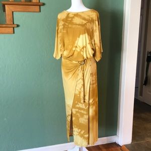 Free people gold yellow dress tie dyed